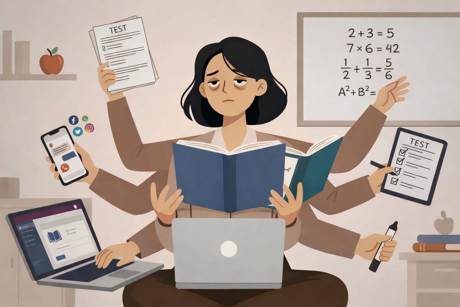 مدرس بيحاول ينظّم شغله قبل استخدام كويزات