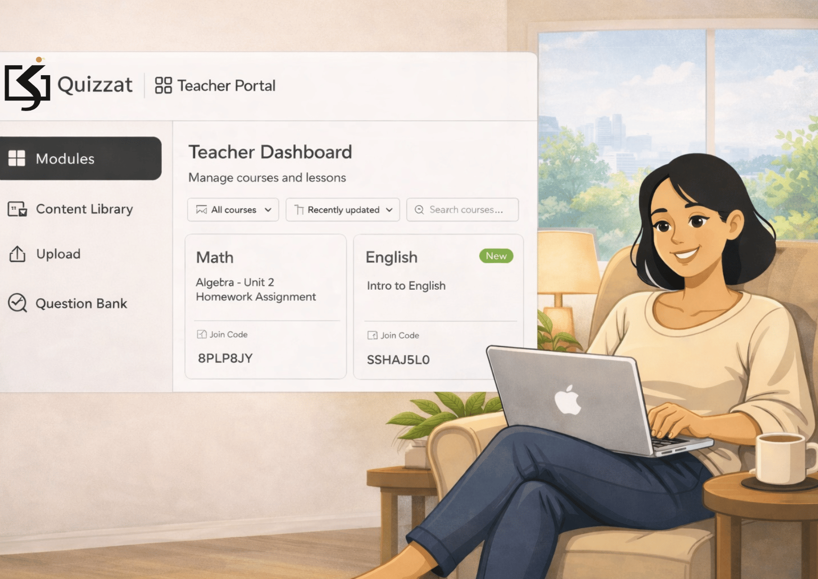 واجهة منصة كويزات التعليمية للمدرسين